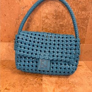 Blue Woven Handbag